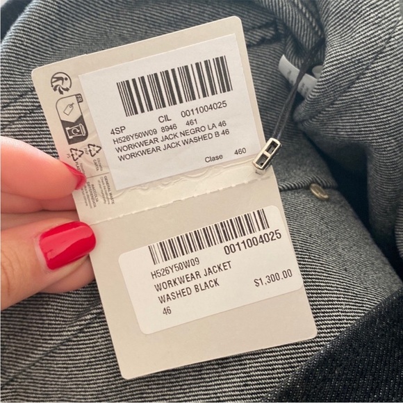 LOEWE ANAGRAM WORKWEAR JACKET, washed black denim, size 46, NWT - Picture 4 of 14